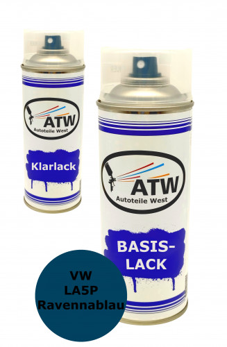 Autolack für LA5P Ravennablau+400ml Klarlack Set